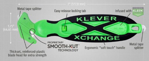 KLEVER Kleen™ Xchange 65 XD Extra Durable Wide Antimicrobial Safety Cutter.