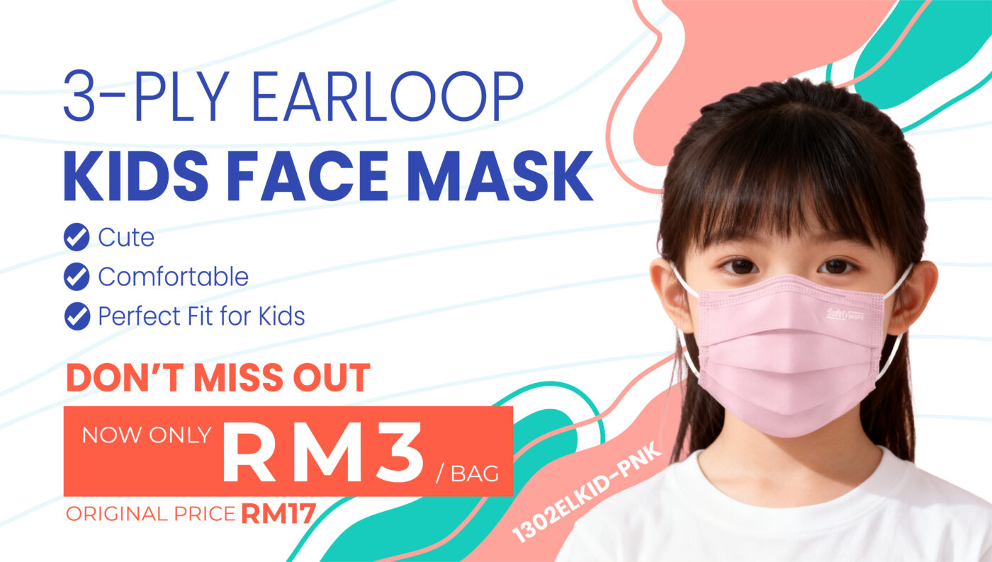Kids 3-ply face masks on stock clearance sale for RM3