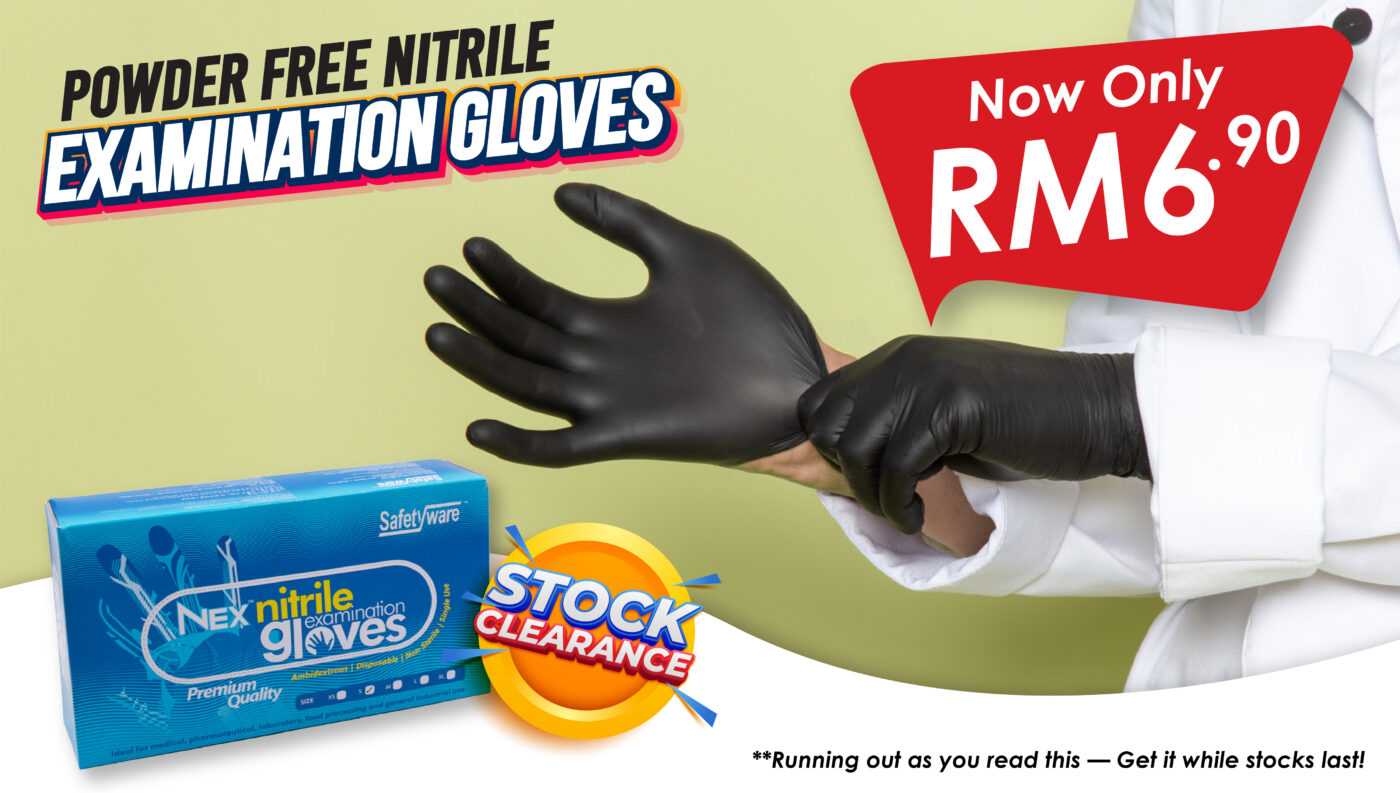 Safetyware Black Nitrile Disposable Gloves Clearance Promotion