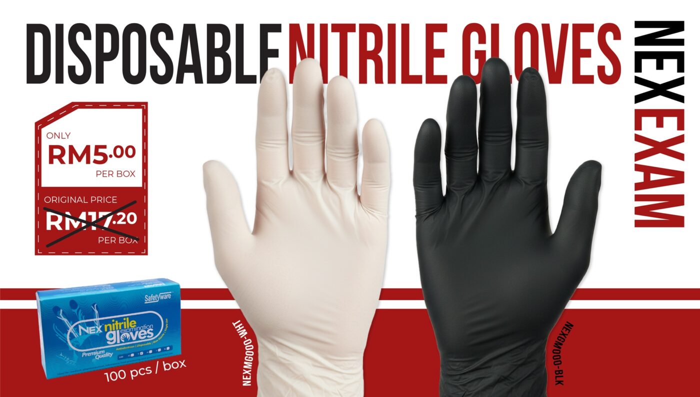Safetyware Nitrile Disposable Gloves promotion