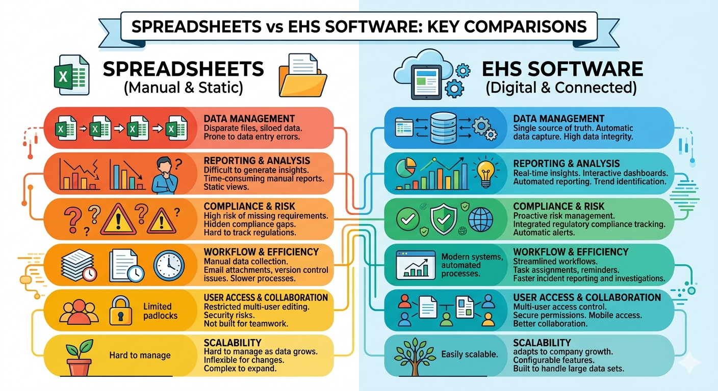 “Spreadsheets vs EHS software” comparison graphic