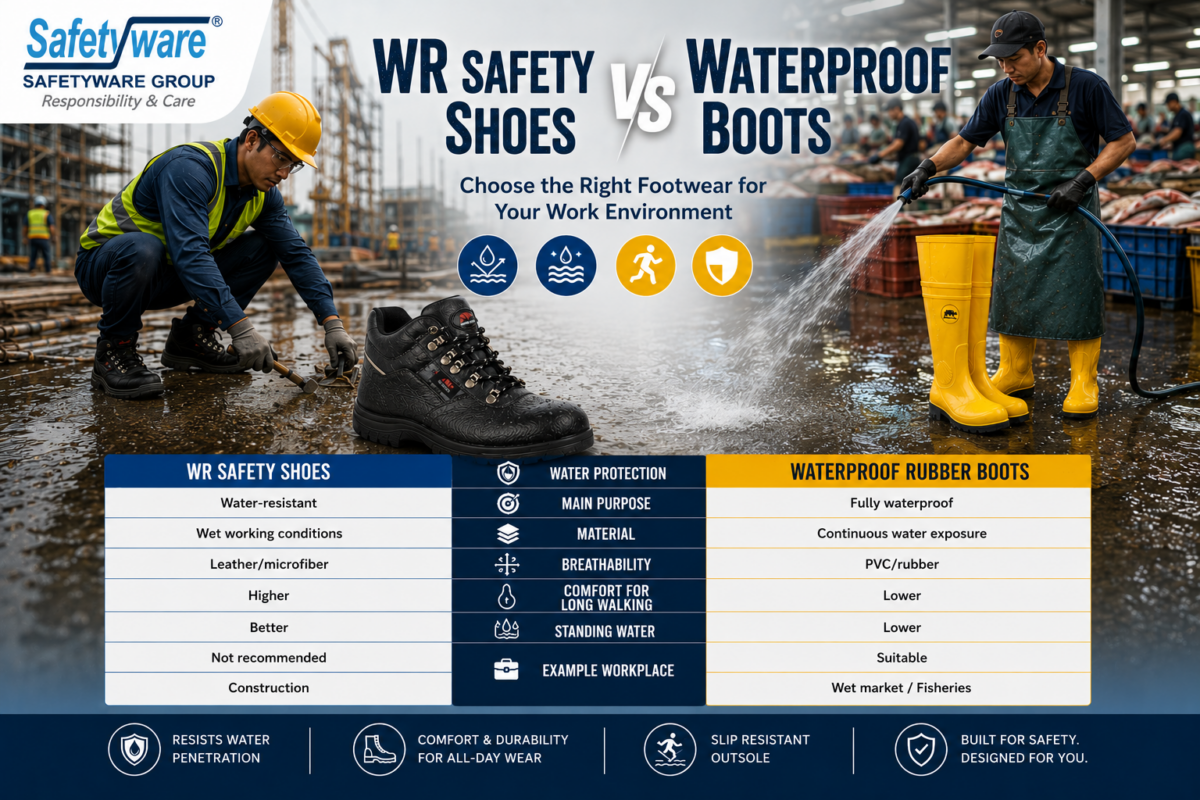 WR safety shoes vs Waterproof boots