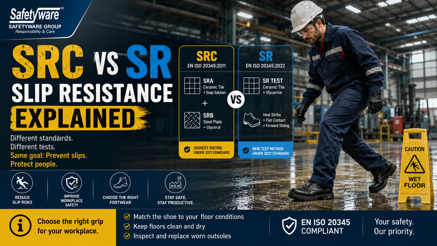 Slip resistance SRC vs SR safety shoes