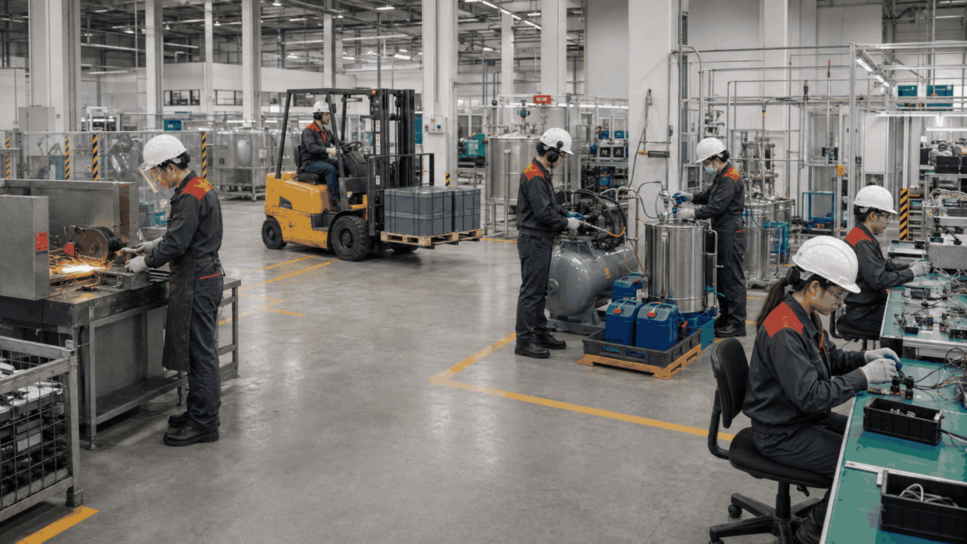 Common manufacturing hazards and task-specific PPE in a Vietnamese factory