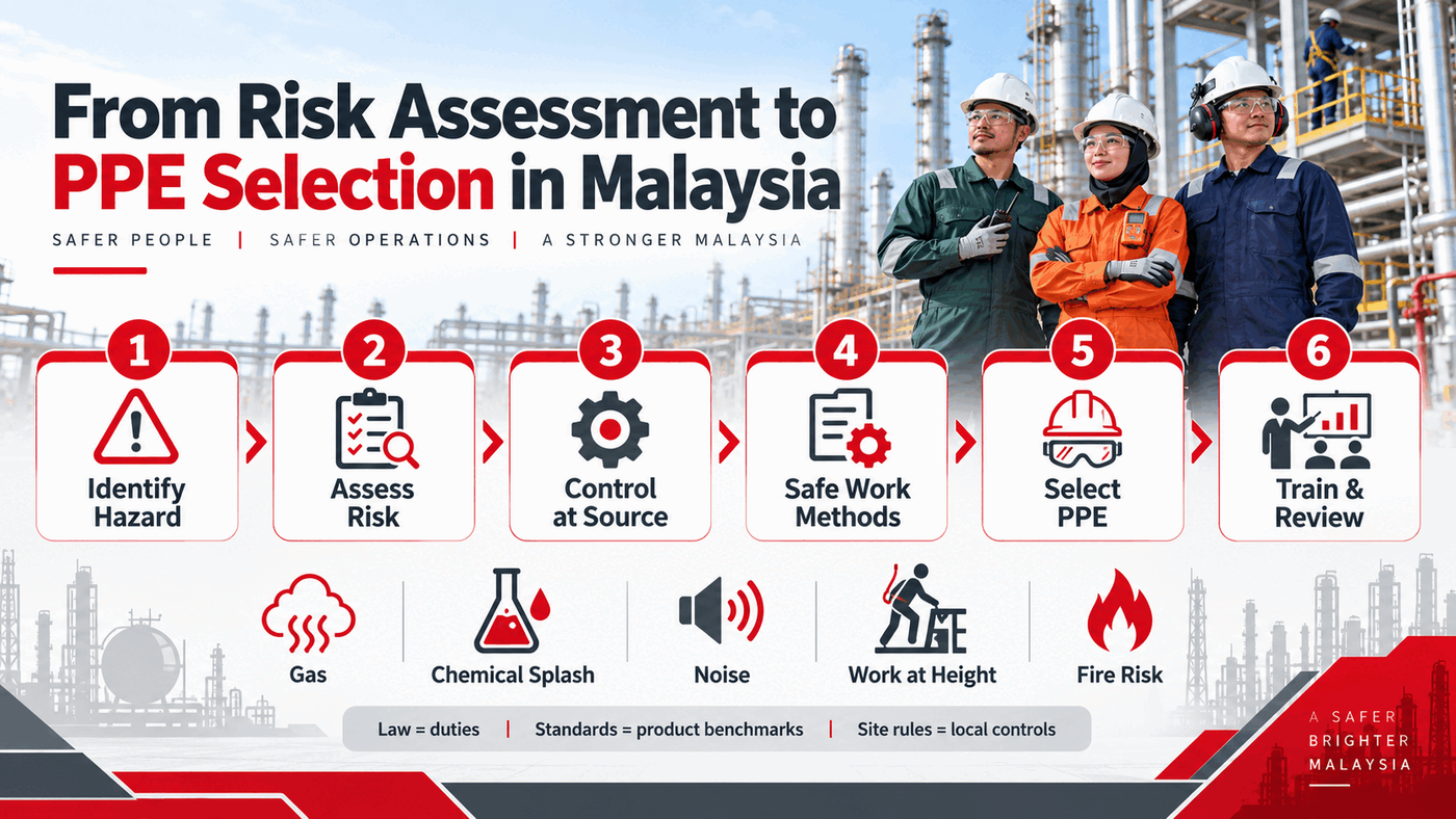Risk assessment and PPE selection process for Malaysia oil and gas workplaces