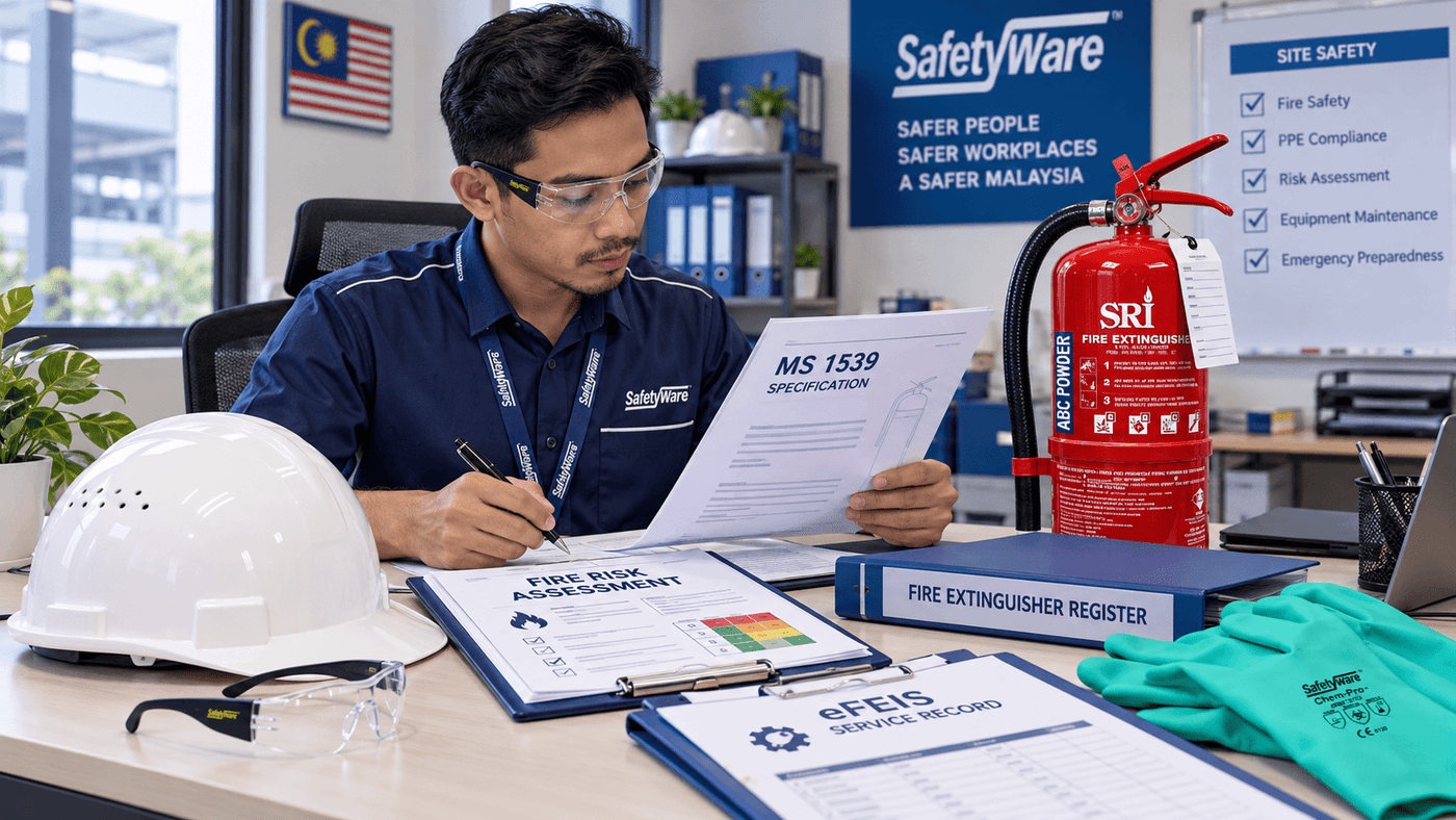 Malaysian fire extinguisher selection review using MS 1539 and eFEIS records